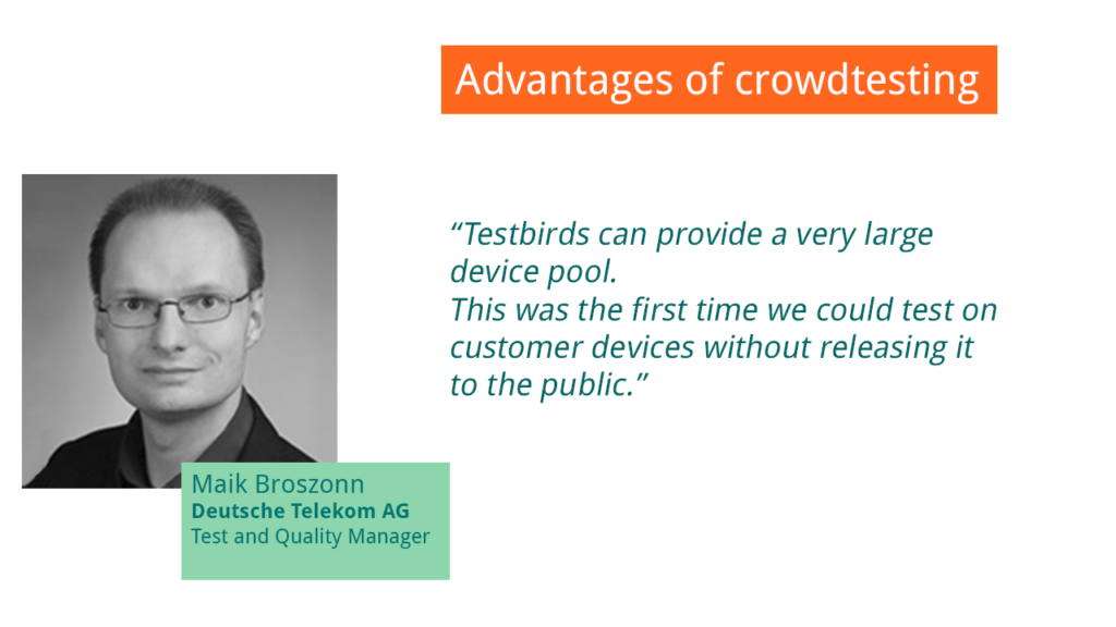 Quote about Crowdtesting from Deutsche Telekom